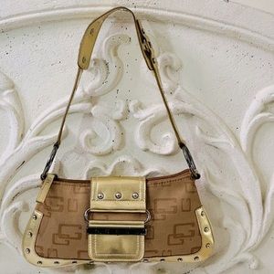 Y2K Guess Signature Mini Baguette Shoulder Bag